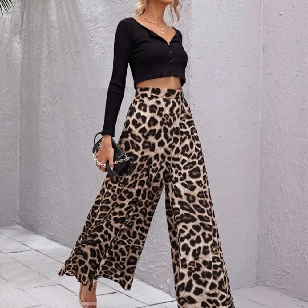 New - Women’s High Waist Leopard Pants